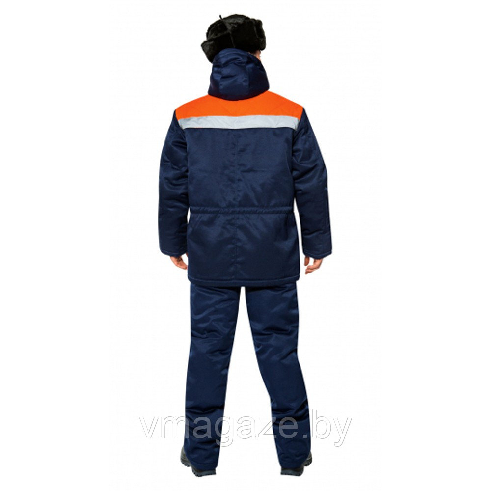 Куртка рабочая утепленная Зимовка Плюс с капюшоном (цвет темно-синий) - фото 2 - id-p215454779