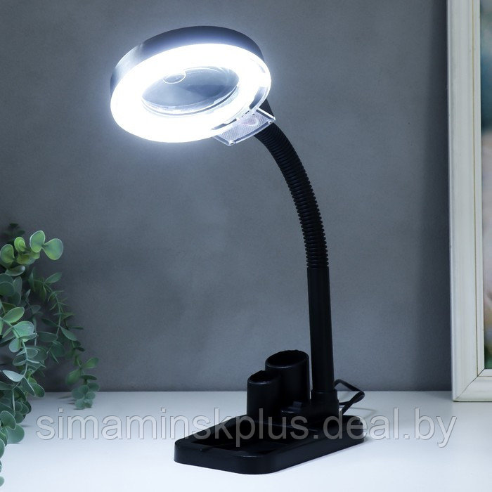 Лампа-лупа для творчества с подст., от сети 220В чёрный 52х17х14 см - фото 2 - id-p215456172