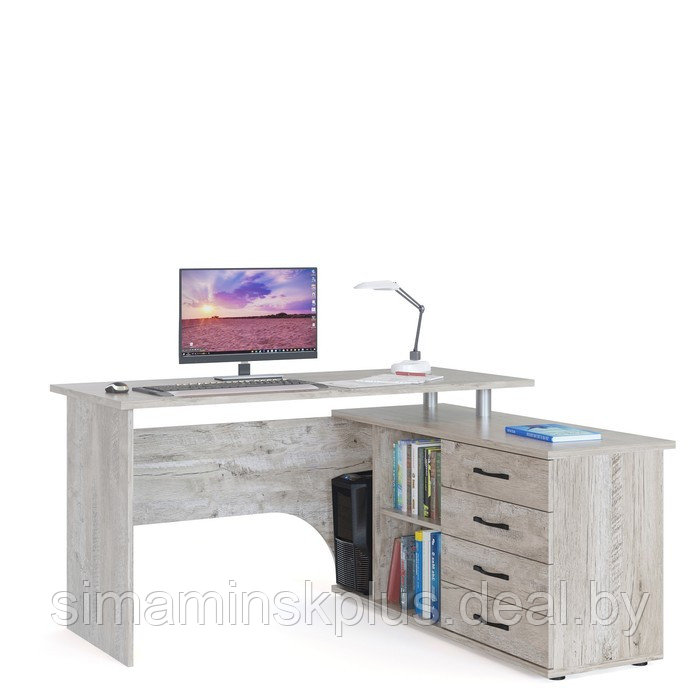 Компьютерный стол «КСТ-109 П», 1400 × 1270 × 750 мм, правый, цвет дуб юкон - фото 1 - id-p215456302
