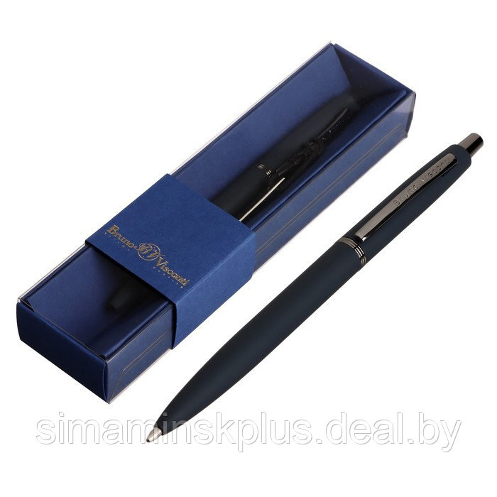 Ручка шариковая автоматическая, 1.0 мм, Bruno Visconti SAN REMO, стержень синий, тёмно-синий металлический - фото 1 - id-p215456746