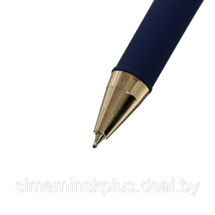 Ручка шариковая, 0.5 мм, Bruno Visconti MONACO, стержень синий, корпус тёмно-синий, в металлическом футляре - фото 4 - id-p215456749