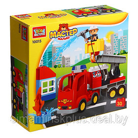 Конструктор «Пожарная машина», большие кубики, 30 деталей