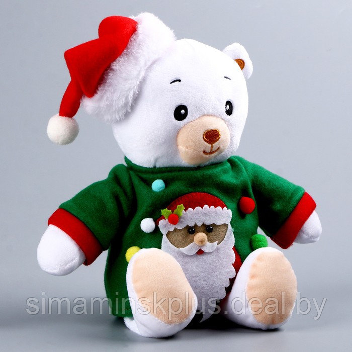 Мягкая игрушка «Мишка Лаппи» новогодняя, в зелёной кофте - фото 2 - id-p215457711