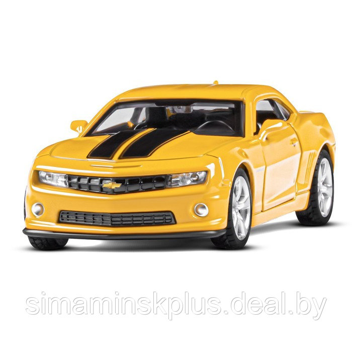 Машина металлическая Chevrolet Camaro SS, 1:43, открываются двери, инерция, цвет жёлтый - фото 3 - id-p215457582