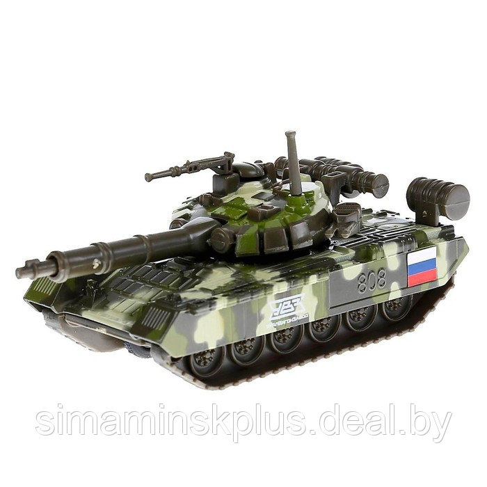 Машина металлическая «Танк T-90» 12 см, подвижные детали, инерционная - фото 1 - id-p215457586