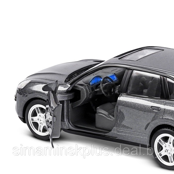 Машина металлическая Porsche Cayenne S, 1:32, свет, звук, инерция, открываются двери, багажник, цвет серый - фото 7 - id-p215457599