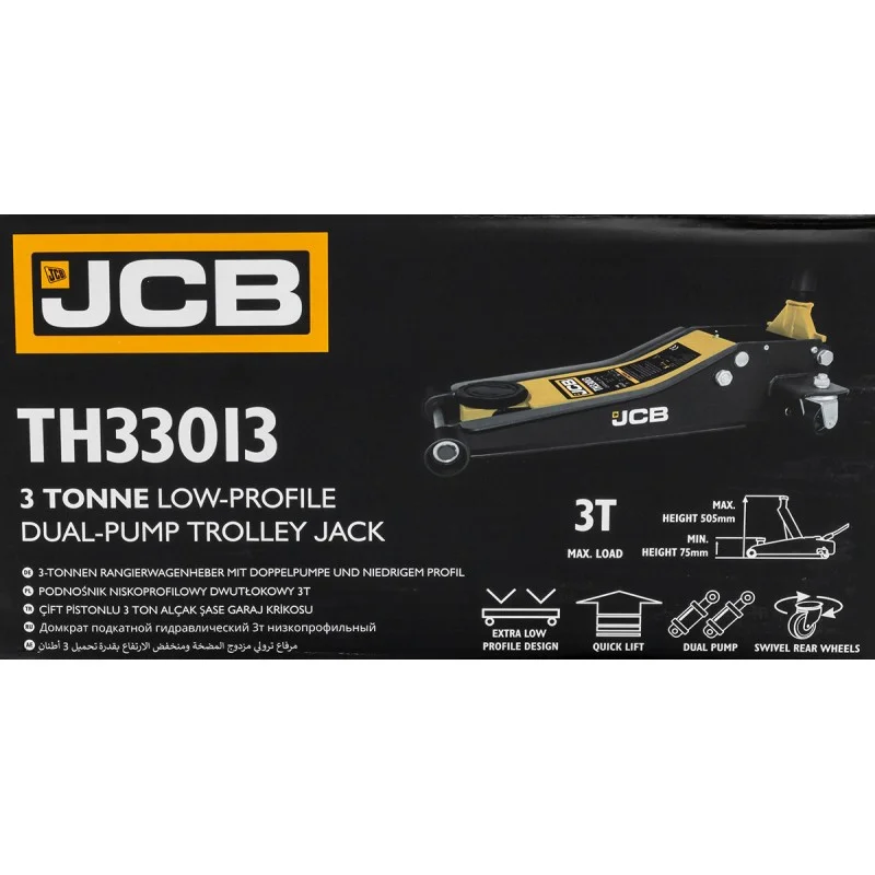 Домкрат подкатной гидравлический 3т (h min 75мм, h max 505мм) JCB-TH33013 - фото 10 - id-p215459004