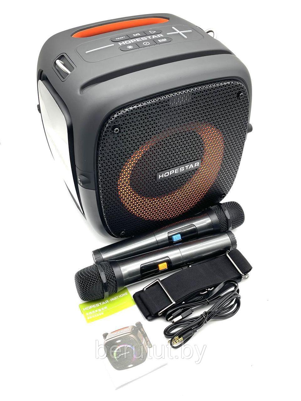 Колонка портативная музыкальная Bluetooth Hopestar PARTY ONE с 2 микрофонами - фото 9 - id-p215459019