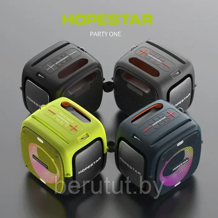 Колонка портативная музыкальная Bluetooth Hopestar PARTY ONE с 2 микрофонами - фото 1 - id-p215459019