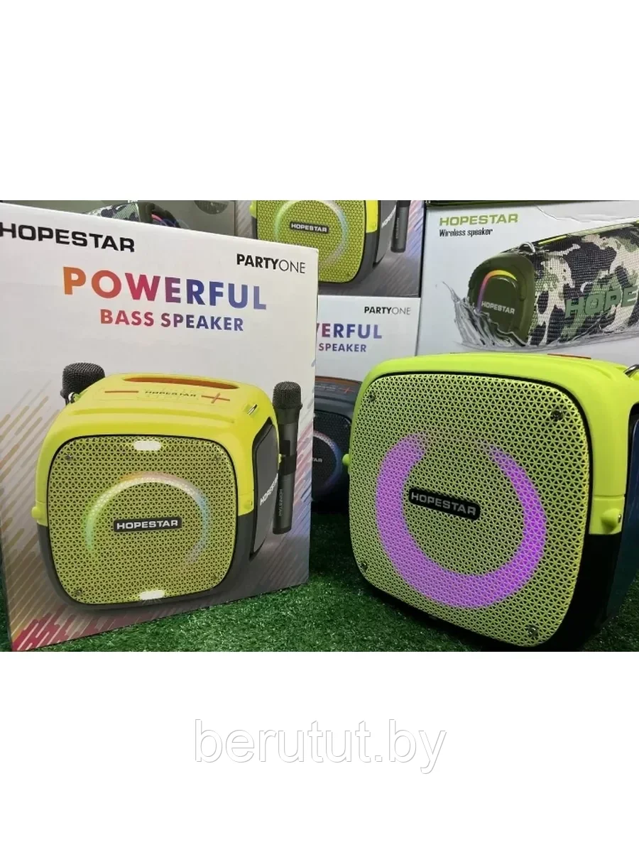 Колонка портативная музыкальная Bluetooth Hopestar PARTY ONE с 2 микрофонами - фото 10 - id-p215459019