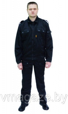 Костюм рабочий Охрана с брюками (цвет черный) - фото 1 - id-p215459025