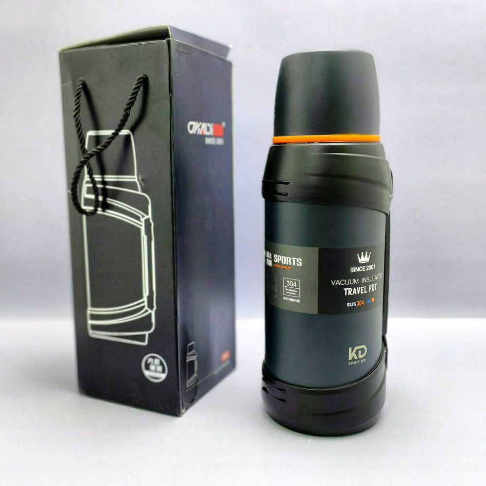 Термос вакуумный 2000 мл. Vacuum Sports из нержавеющей стали, чашка, клапан, ручка для транспортировки / Цвет - фото 9 - id-p215122398