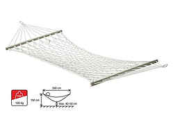 Гамак подвесной с брусками 200х80 см веревочный без узлов Garden (Гарден) ARIZONE