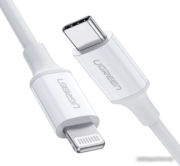 Кабель Ugreen US171 USB Type-C - Lightning (2 м, белый) - фото 1 - id-p215471448