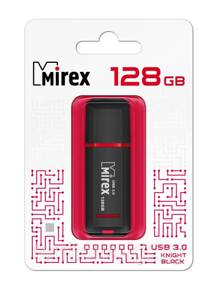 USB-накопитель 128GB 13600-FM3BK128 Knight USB 3.0 черный Mirex - фото 1 - id-p215473862