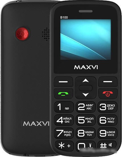 Кнопочный телефон Maxvi B100 (черный) - фото 1 - id-p215479070