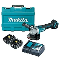 Углошлифовальная машина аккумуляторная Makita DGA504RTE, б\щет,ф125мм,18В,2х5АчLi-ion,8500об\м,2.5кг