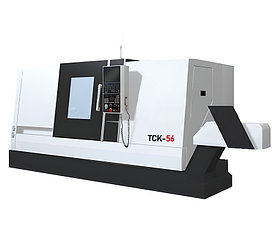 Горизонтальный токарный станок с ЧПУ TCK56-1000-L, неподвижный люнет