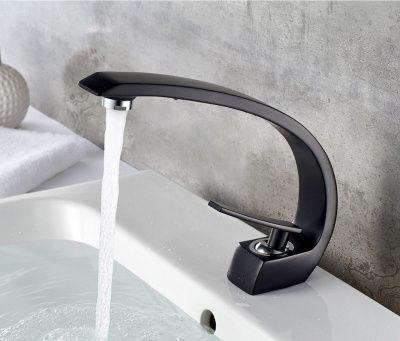 Смеситель для умывальника черный LEDEME L1055B-24