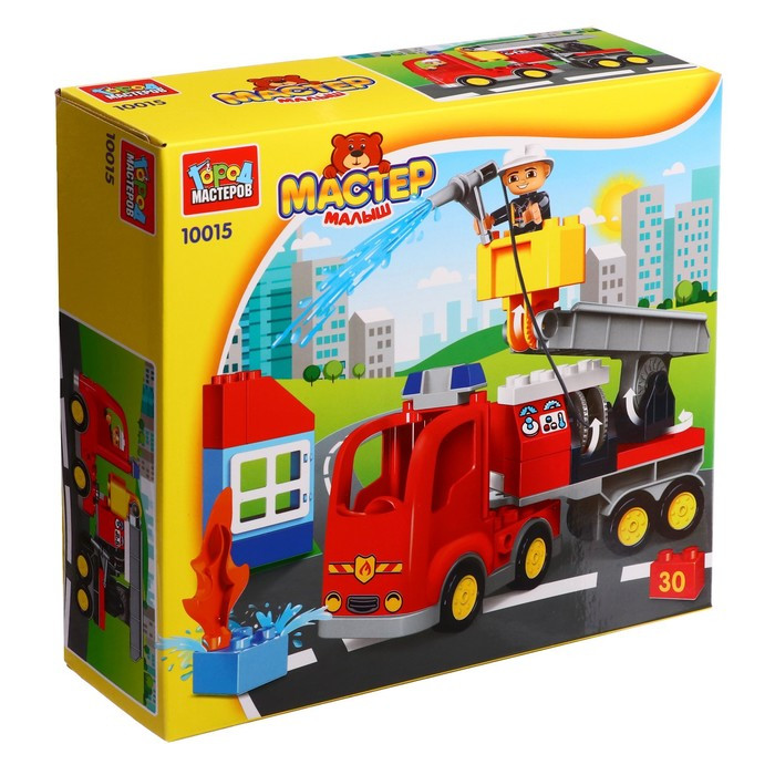 Конструктор «Пожарная машина», большие кубики, 30 деталей - фото 1 - id-p215480232