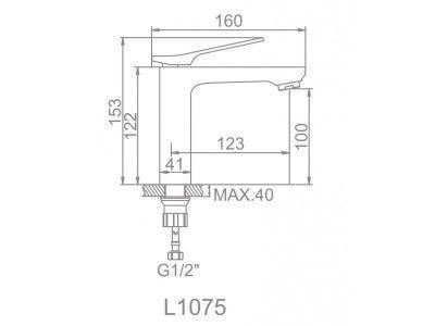 Смеситель для умывальника черный Ledeme L1075B, фото 2