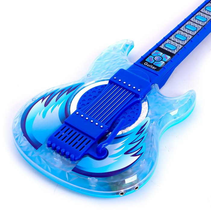 Игрушка музыкальная гитара «Играй и пой», с микрофоном, звуковые эффекты, цвет синий - фото 3 - id-p215480891
