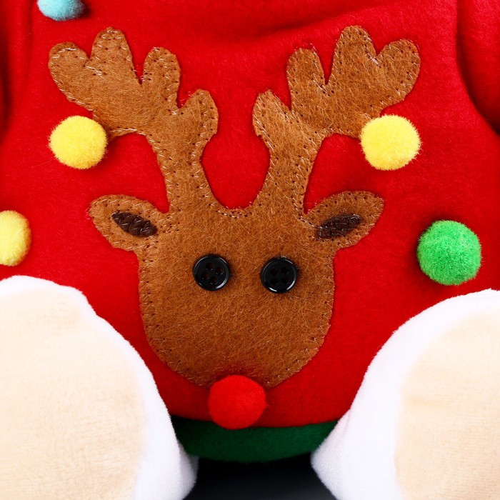 Мягкая игрушка «Мишка Лаппи» новогодняя, в красной кофте - фото 3 - id-p215481126