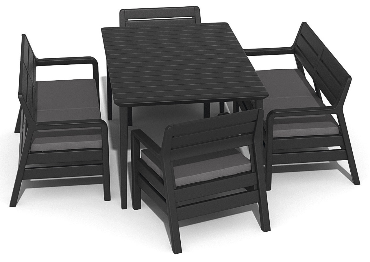 Набор уличной мебели Delano Set со столом Lima 160, графит - фото 2 - id-p211447408