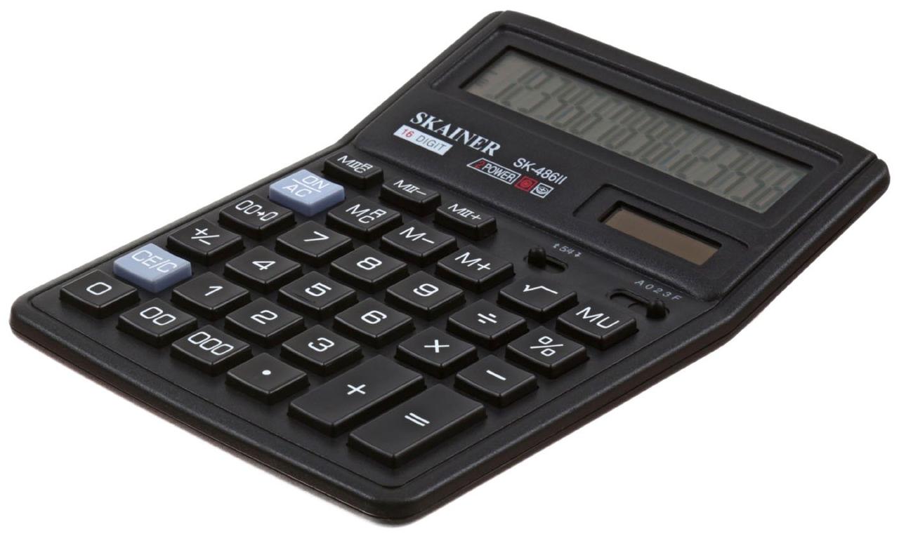 Калькулятор 16-разрядный Skainer SK-486II черный - фото 1 - id-p215494440