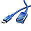 OTG кабель Type-C - USB 1.2м - HOCO U107, 3А, нейлоновая оплётка, синий, фото 2