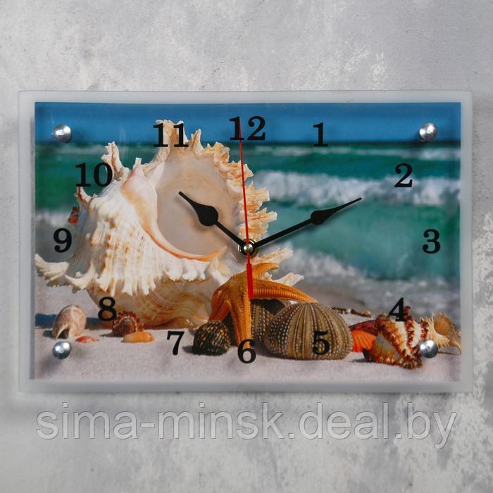 Часы-картина настенные, серия: Море, "Ракушки", 30х20 см - фото 1 - id-p215496296