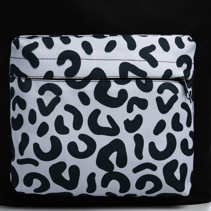 Рюкзак молодёжный Леопард, 33х13х37, отд на молнии, н/карман, чёрный - фото 3 - id-p215496665