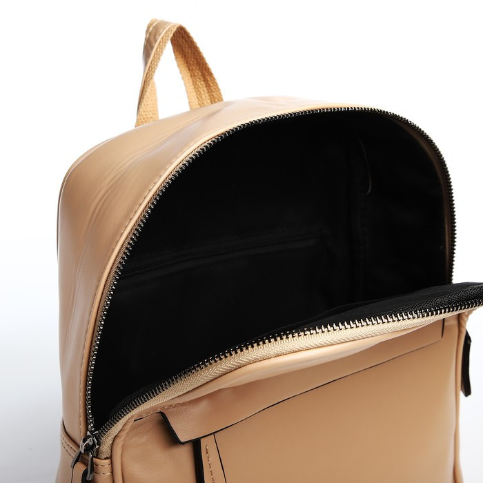Рюкзак на молнии, наружный карман, цвет бежевый - фото 4 - id-p215496673