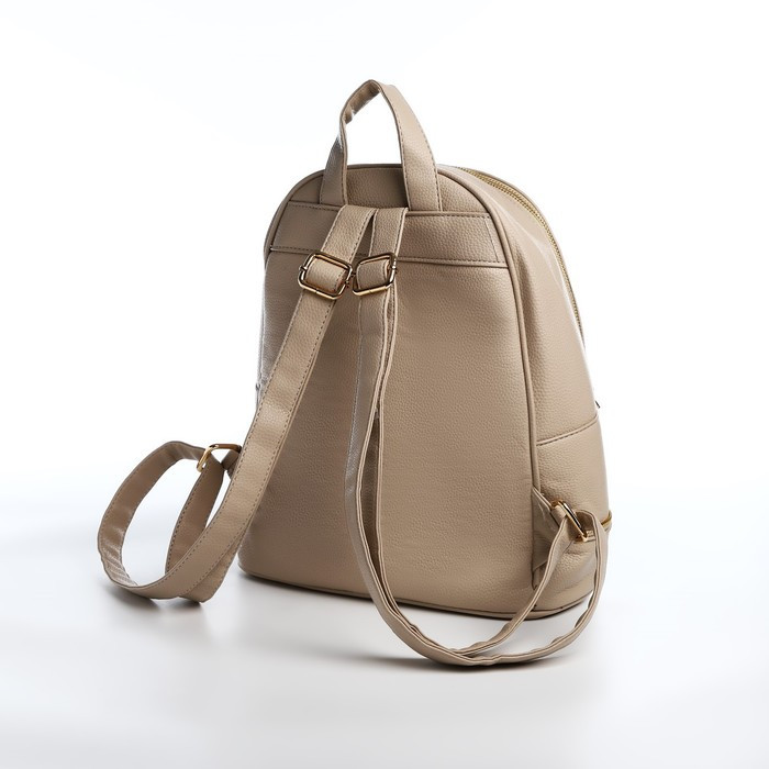 Рюкзак на молнии, наружный карман, цвет бежевый - фото 2 - id-p215496684