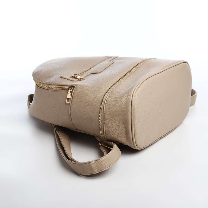 Рюкзак на молнии, наружный карман, цвет бежевый - фото 3 - id-p215496684