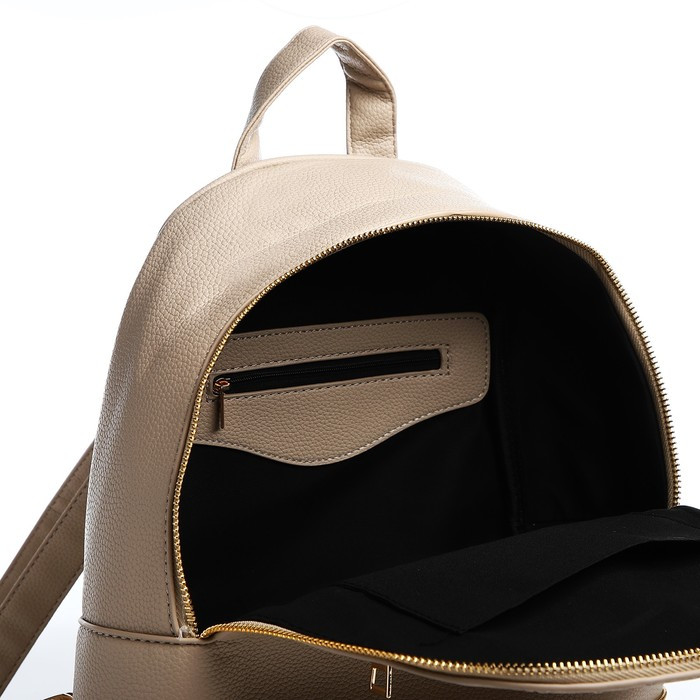 Рюкзак на молнии, наружный карман, цвет бежевый - фото 4 - id-p215496684