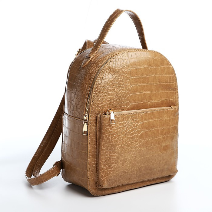 Рюкзак на молнии, наружный карман, цвет бежевый - фото 1 - id-p215496701