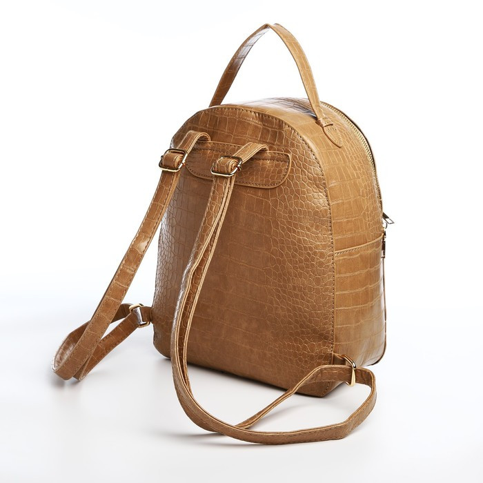 Рюкзак на молнии, наружный карман, цвет бежевый - фото 2 - id-p215496701