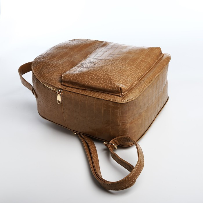 Рюкзак на молнии, наружный карман, цвет бежевый - фото 3 - id-p215496701