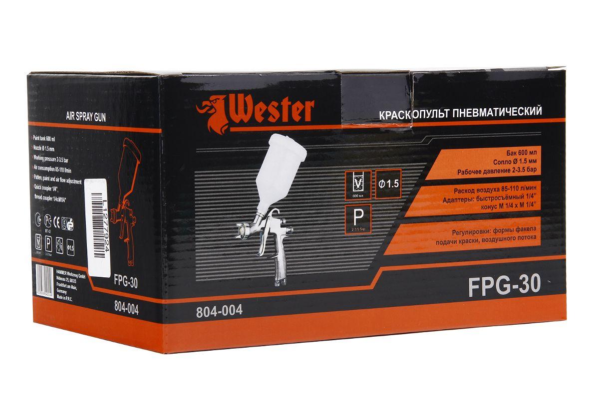 Краскораспылитель пневматический WESTER FPG-30 LVLP - фото 7 - id-p215497393