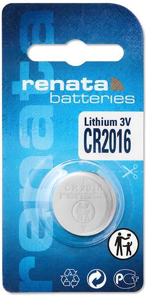 Элемент питания CR2016 - Renata, 3V, Lithium, 90mAh