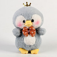 Мягкая игрушка "Пингвин" с бантиком, 21 см, цвет серый