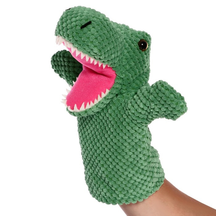 Мягкая игрушка на руку «Динозавр», 26 см, цвет зелёный - фото 2 - id-p215498317