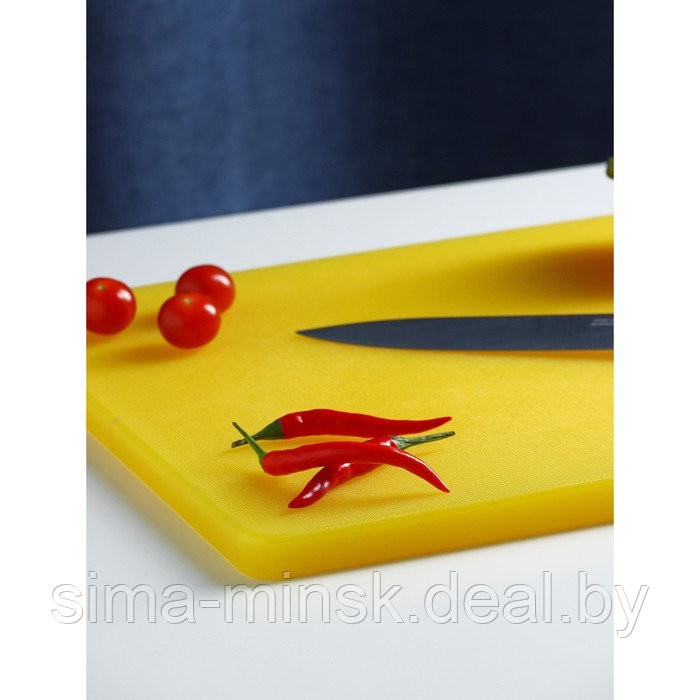 Доска профессиональная разделочная Доляна, 40×30 см, толщина 1,8 см, цвет жёлтый - фото 2 - id-p215500513