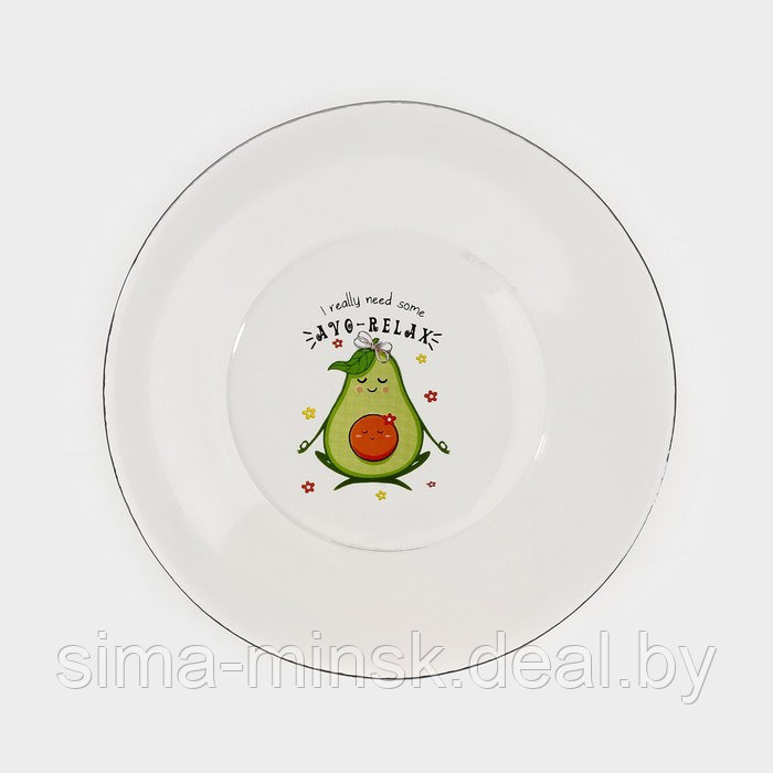 Набор для завтрака «Авокадо», 3 предмета: кружка 200 мл, салатник 450 мл, тарелка, рисунок микс - фото 2 - id-p215501316