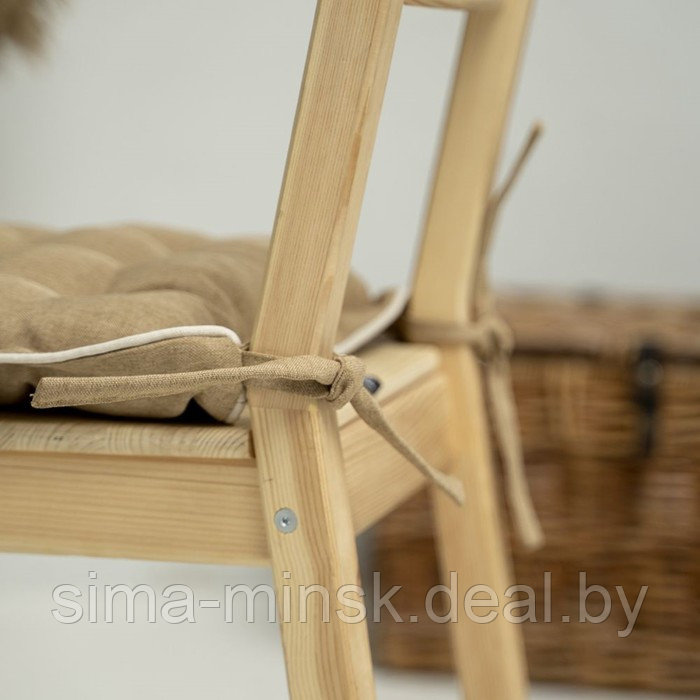 Подушка на стул «Ибица», размер 40х40 см, цвет горчичный - фото 2 - id-p215501909