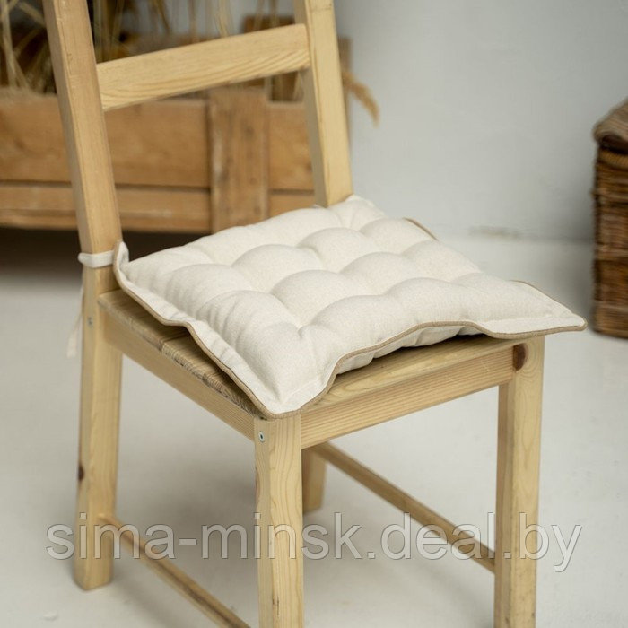 Подушка на стул «Ибица», размер 40х40 см, цвет кремовый - фото 1 - id-p215501910