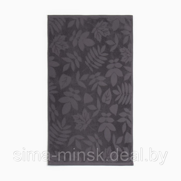 Полотенце махровое жаккардовое LoveLife Leaves 70х130 см, цвет тёмно-серый, 100% хл, 500 гр/м2 - фото 2 - id-p215502817