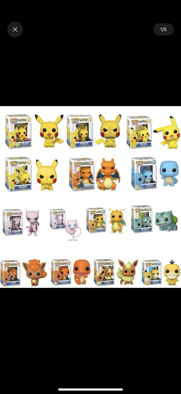 Фигурки покемон pokemon funko pop Pokémon Pokemon Pikachu Пикачу Бульбазавр Чаризард Вулпикс Сквиртл Чармандер - фото 1 - id-p215515083