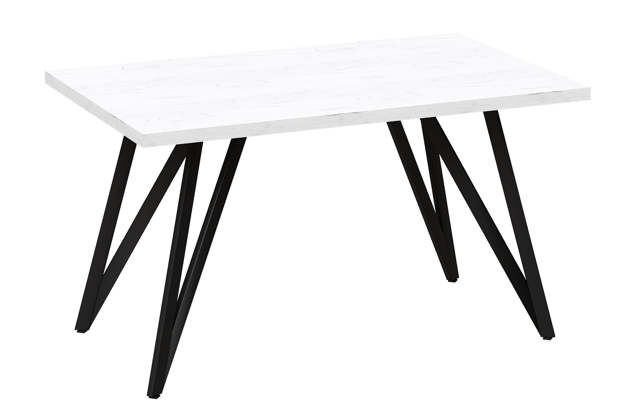 Обеденный стол Женева 2 (1600х800), ЛДСП Дуб белый крафт / Металлокаркас Черный - фото 2 - id-p208750644